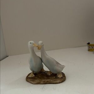 Ceramic Duck Figurine - White and Brown